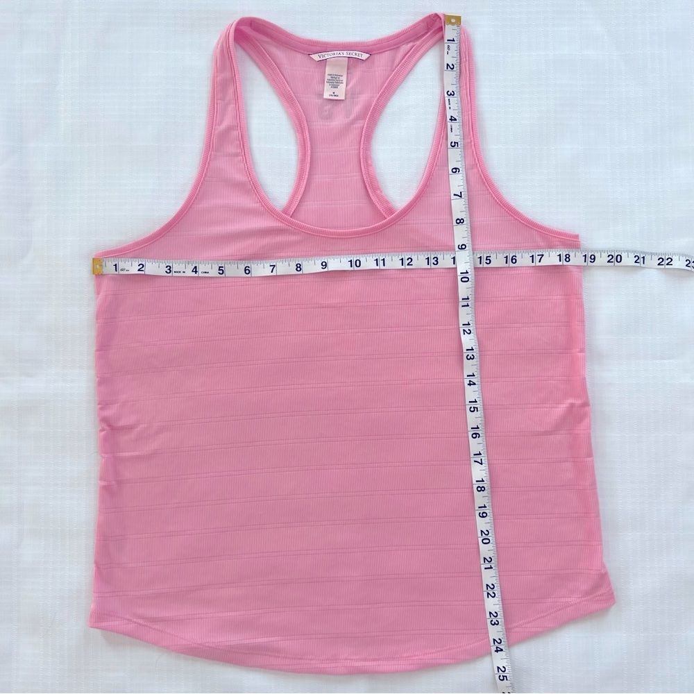 Victoria’s Secret Petal Pink Silver Stipe Racerback Athleisure Yoga Tank Size M - Picture 13 of 13